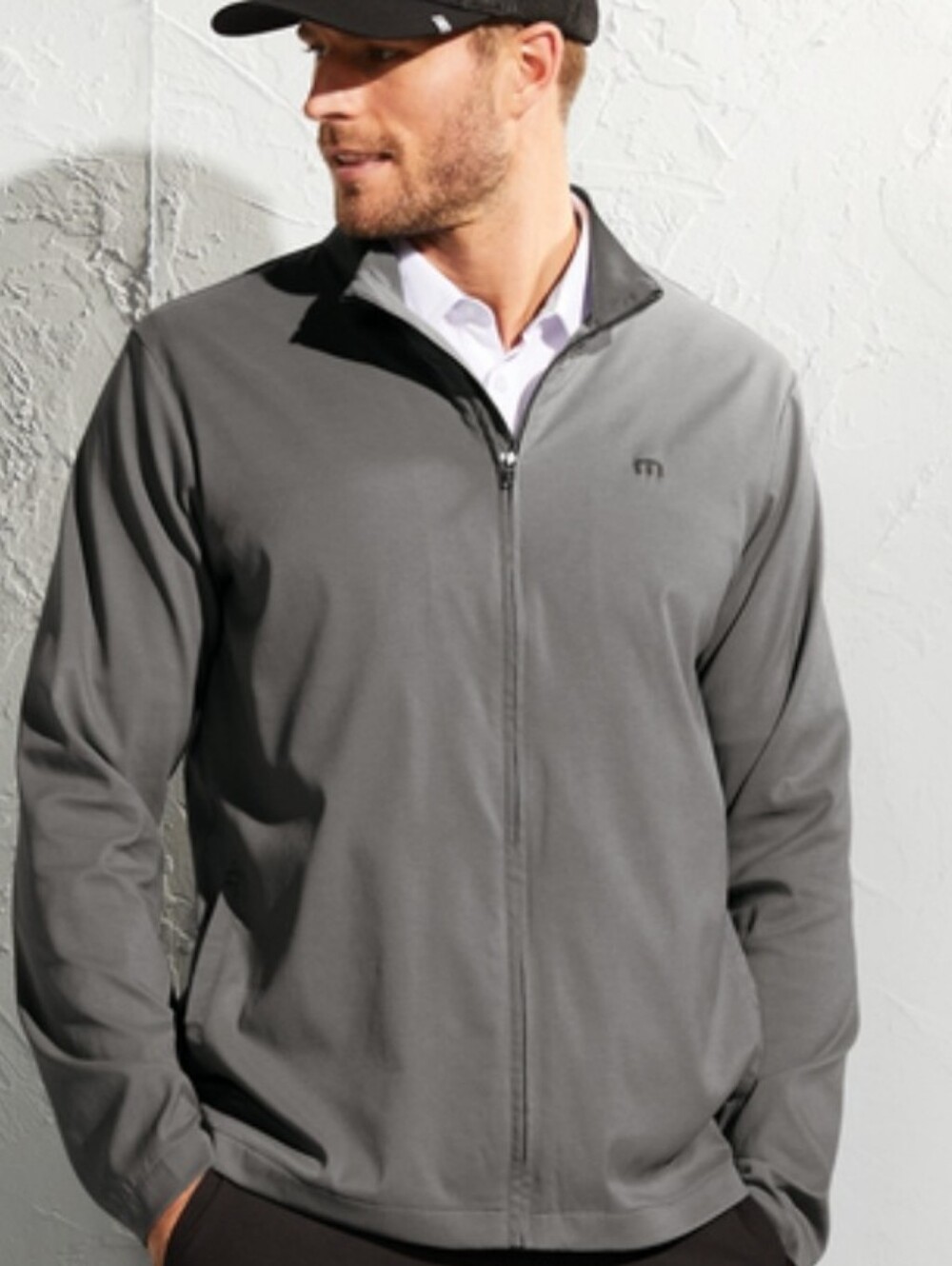 Travis Matthew Surfside Mens Lightweight Heaghered Gray Fjll Zip Jacket L
